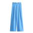 Fashion Blue Polyester Straight Trousers