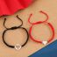 Fashion 1 Pair Of Hollow Love Braided Black And White Bracelets A Pair Of Stainless Steel Hollow Love Braided Bracelets