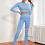 Fashion Claret Nylon Seamless Long-sleeved High-waisted Trousers Suit