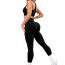 Fashion Black Suit Nylon Seamless Yoga Racer Tank Pants Set
