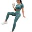 Fashion Green Suit Nylon Seamless Short-sleeved High-waisted Hip-lifting Trousers Suit