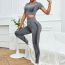 Fashion Grey Nylon Seamless Short-sleeved High-waisted Trousers Suit