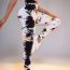 Fashion Khaki Nylon Tie-dye Printed Seamless High-waisted Yoga Pants