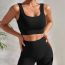 Fashion Green Suit Nylon Seamless Thread Vest Yoga Shorts Set