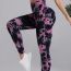 Fashion Black Powder Nylon Tie-dye Seamless High-waisted Yoga Pants