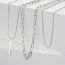 Fashion Silver Metal Long Vertical Bar Multi-layer Chain Necklace