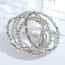 Fashion Silver Metal Geometric Beaded Bracelet Set