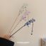 Fashion Hairpin-blue Branches Flowers Pearl Tassel Hairpin