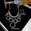 Fashion Necklace-silver (set Of Two) Alloy Diamond Hollow Water Drop Necklace