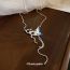 Fashion Necklace-blue Snake Butterfly Tassel Necklace