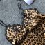 Fashion Leopard Print Acrylic Printed Suspender Shorts And Pajamas Two-piece Set