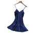 Fashion Blue Spandex Lace Suspender Nightgown