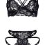 Fashion Black Lace See-through Underwear Set