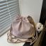 Fashion Purple Belt Pendant Pu Drawstring Crossbody Bag