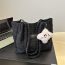 Fashion Black Belt Pendant Polyester Large Capacity Shoulder Bag