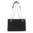 Fashion Black Pu Embroidery Large Capacity Shoulder Bag