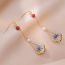 Fashion Gold Copper Pearl Flower Earrings