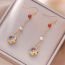 Fashion Gold Copper Pearl Flower Earrings