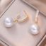 Fashion Gold Copper Inlaid Zirconium Pearl Earrings