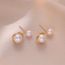Fashion Gold Copper Size Pearl Earrings