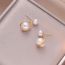 Fashion Gold Copper Size Pearl Earrings
