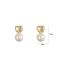 Fashion Gold Copper Love Pearl Stud Earrings