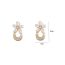 Fashion Gold Copper Diamond Flower Stud Earrings