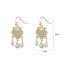 Fashion Gold Copper Inlaid Zirconium Safety Lock Earrings