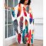Fashion 3 Colored Lines Cotton Printed Blouse Dress