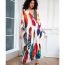 Fashion 11 Macaw Feathers Cotton Printed Blouse Dress