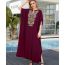 Fashion Maroon Red Cotton Printed Blouse Dress