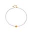 Fashion Gold Stainless Steel Pearl Beads Hammered Embossed Ball Necklace