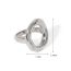 Fashion Silver Stainless Steel Oval Hollow Ring