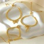Fashion Golden 1 Copper Set Zircon Bow Pendant Beaded Bracelet