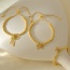 Fashion Golden 3 Copper Set Zircon Bow Pendant Beaded Bracelet