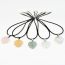 Fashion Y10 Flower Stone Geometric Love Leather Cord Necklace