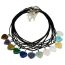 Fashion Y06 Blue Point Stone Geometric Love Leather Cord Necklace