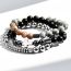 Fashion Color Metal Black Bile Beaded Cross Men's Bracelet Set