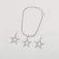 Fashion Silver Metal Diamond Pentagram Necklace