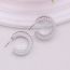 Fashion Silver Thread Metal Threaded C-shaped Earrings