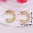Fashion Golden C Ring Metal Threaded C-shaped Earrings