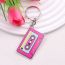 Fashion Pink Keychain Acrylic Printed Tape Keychain
