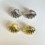 Fashion Silver Gold-plated Copper Fan-shaped Stud Earrings