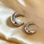 Fashion Silver Trumpet Gold-plated Copper Geometric Hollow C-shaped Earrings