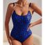 Fashion Dark Green Polyester Printed One-piece Swimsuit