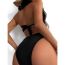 Fashion Black Polyester Cross Halter Neck Hollow One-piece Swimsuit