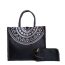 Fashion Black M Oxford Cloth Printed Large Capacity Tote Bag