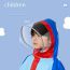 Fashion Blue Astronaut Eva Cartoon Children's Raincoat