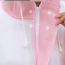 Fashion Pink And White Combination Cpe Adult Hooded Raincoat