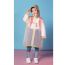 Fashion White Yellow Edge Frosted + Invisible School Bag Bit Eva Hooded Children's Raincoat